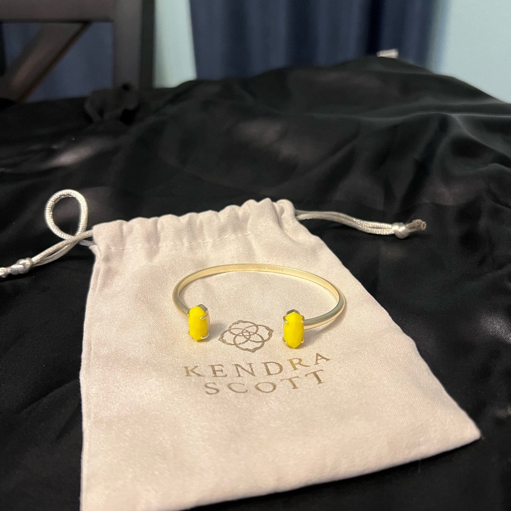 Kendra Scott Gold Cuff Bracelet with Yellow Accents
